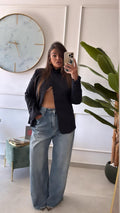 Giacca kimono blu