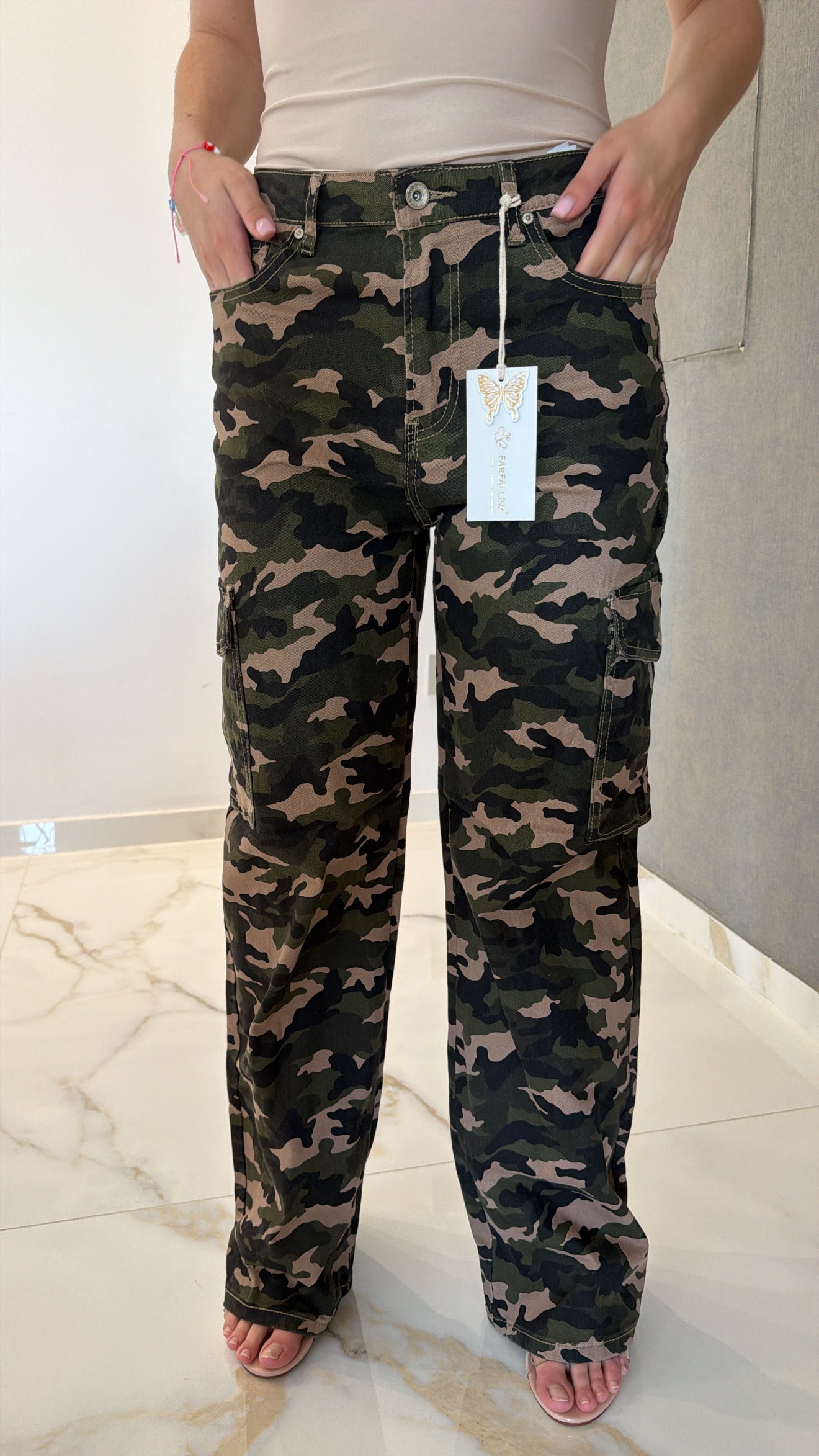 Jeans cargo mimetico