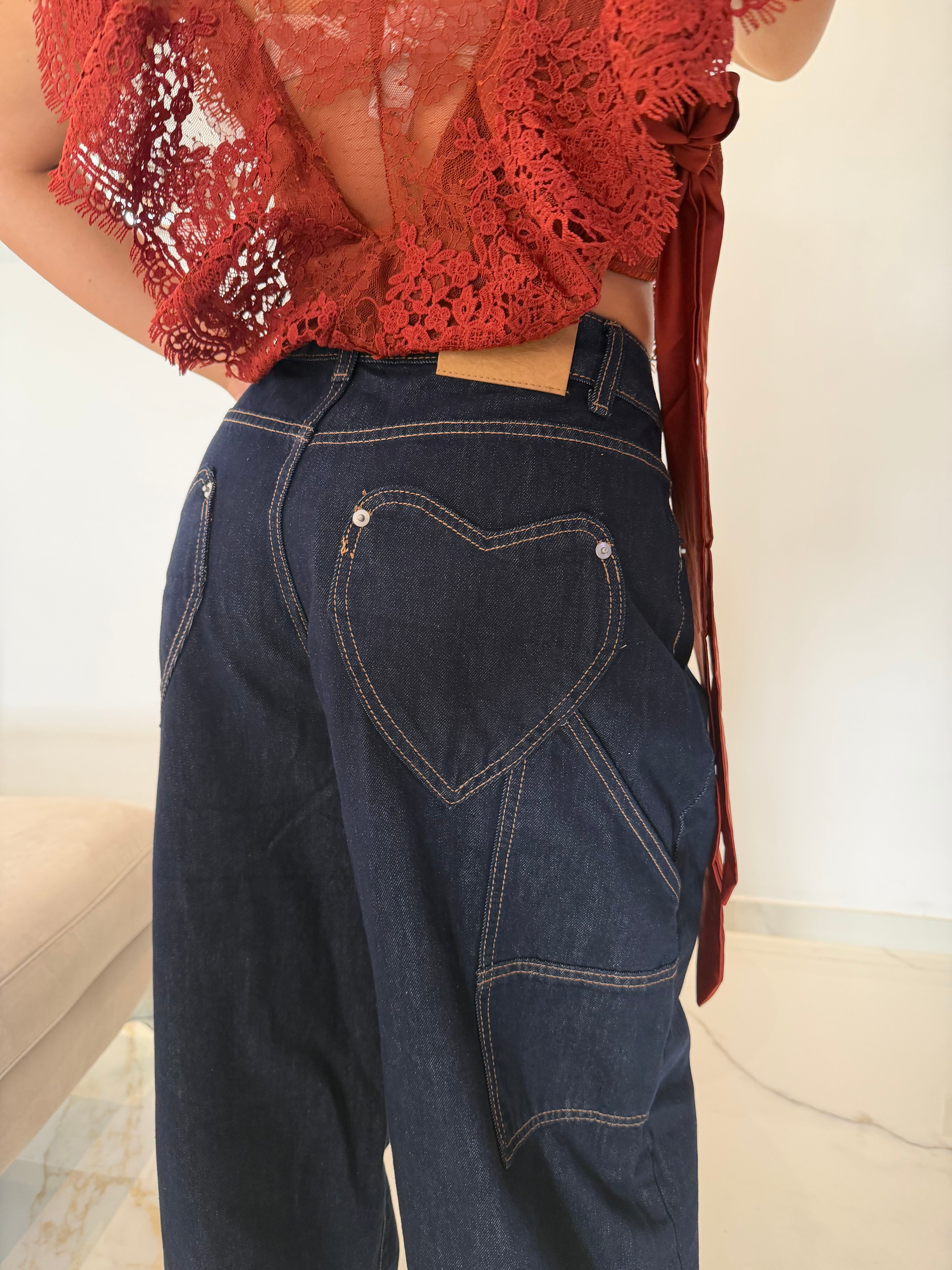 Jeans cuore lavaggio scuro