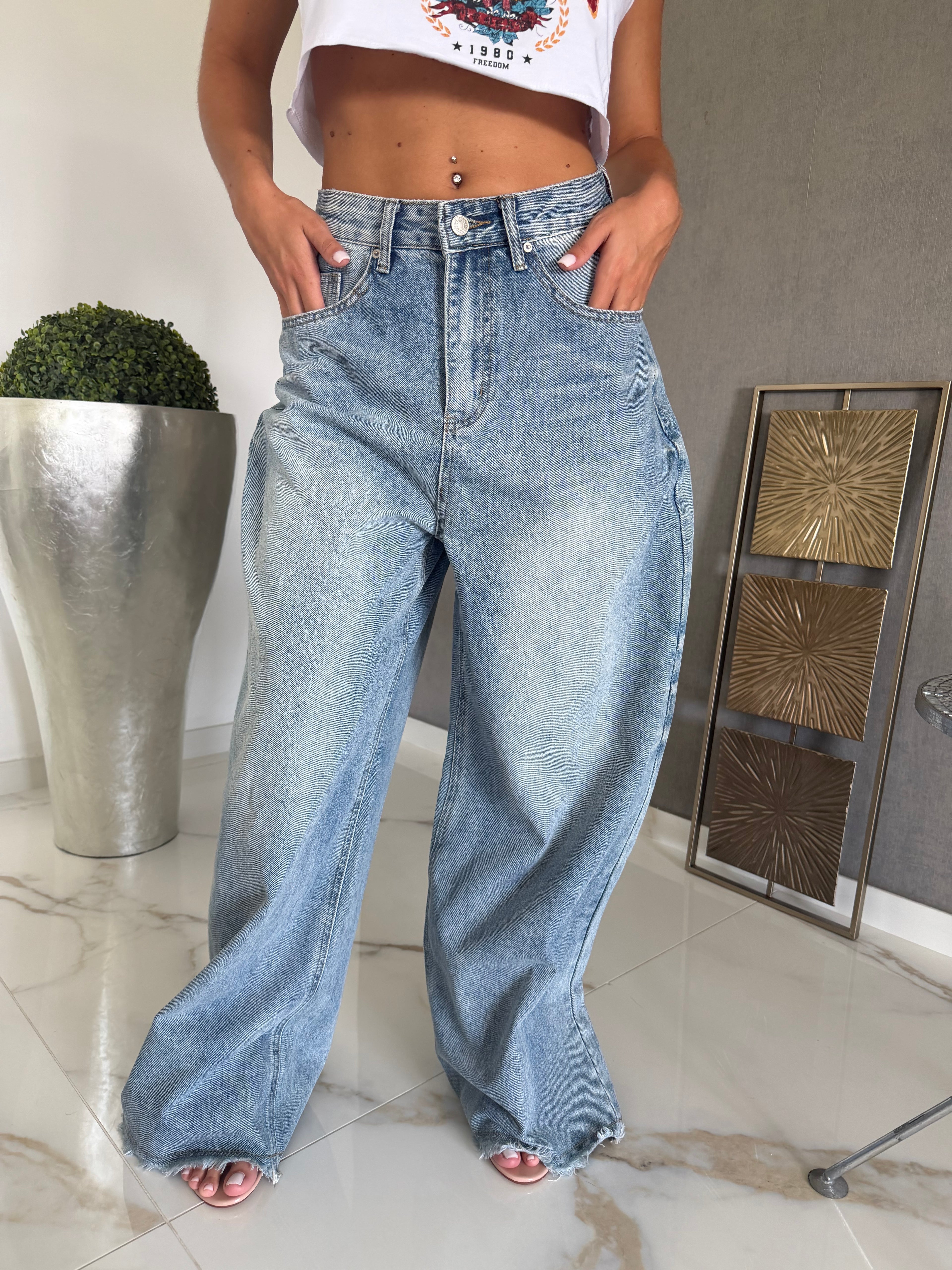 Jeans frangiato