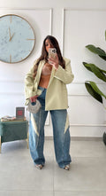 Jeans con inserti bianchi