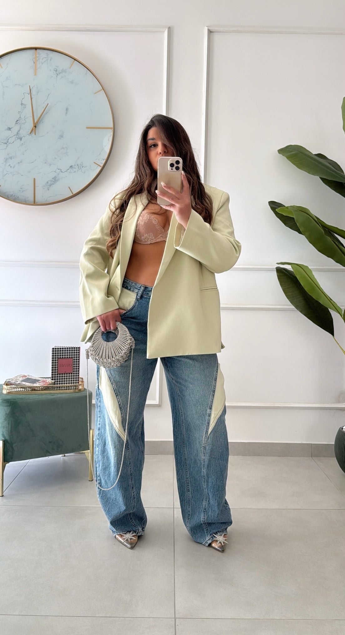 Jeans con inserti bianchi