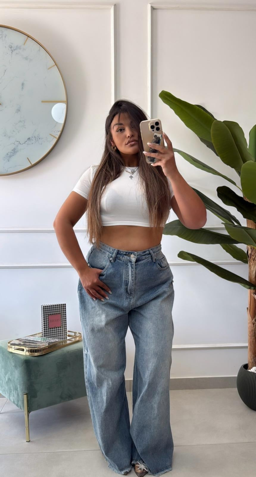 Jeans lavaggio chiaro con frange