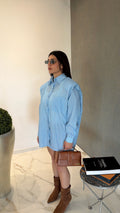 Camicia lunga Sky con spalline