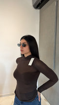 Maglia semitrasparente cioccolato