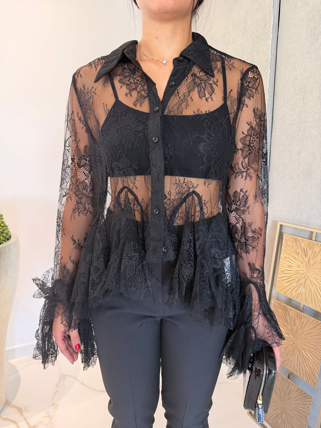 Camicia pizzo volant