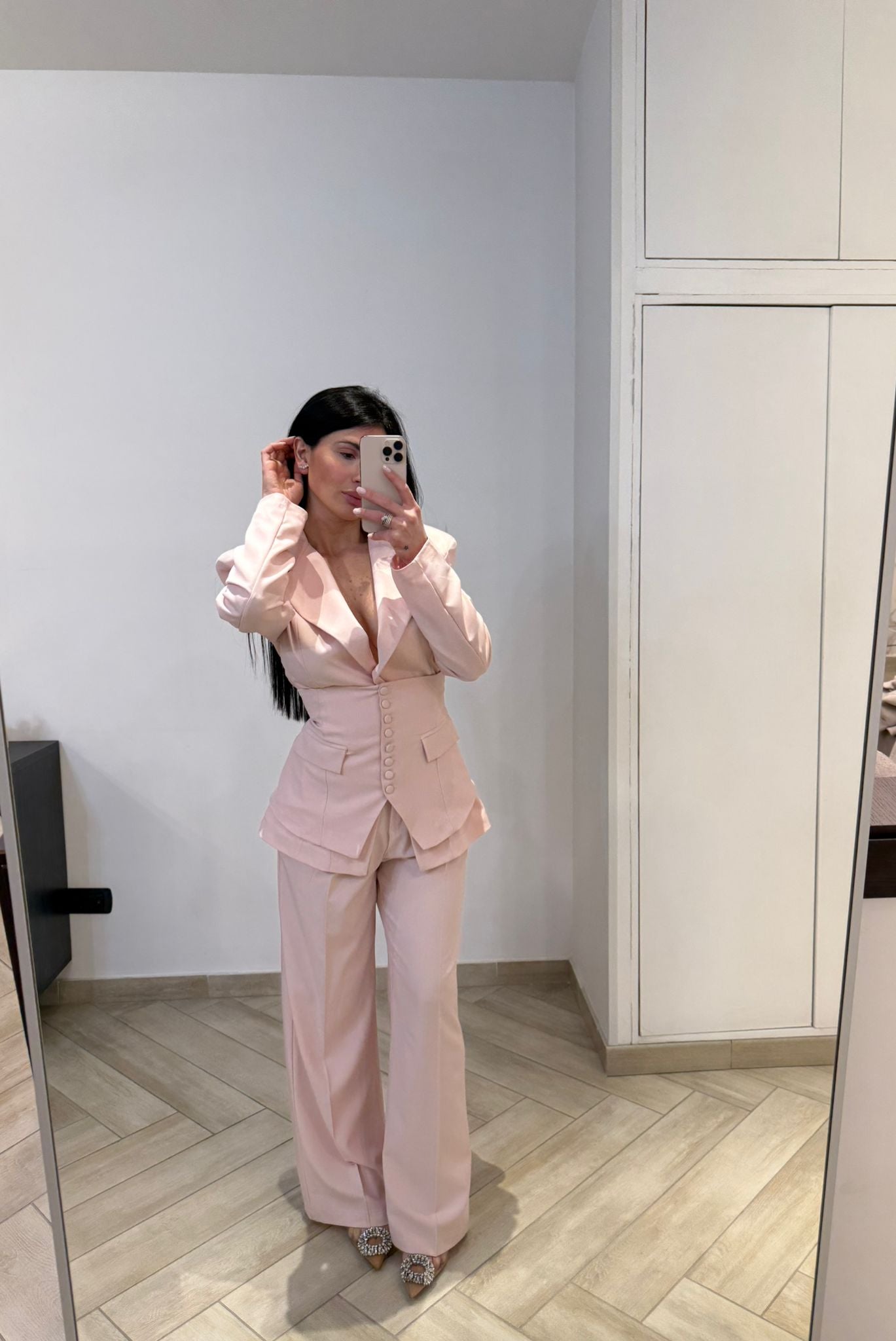 Tailleur tre pezzi rosa