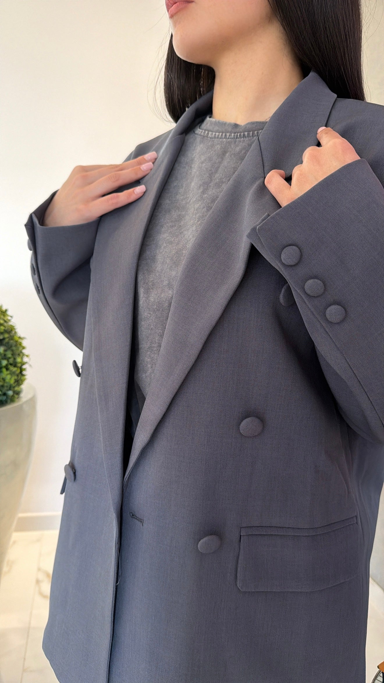 Blazer doppiopetto grigio