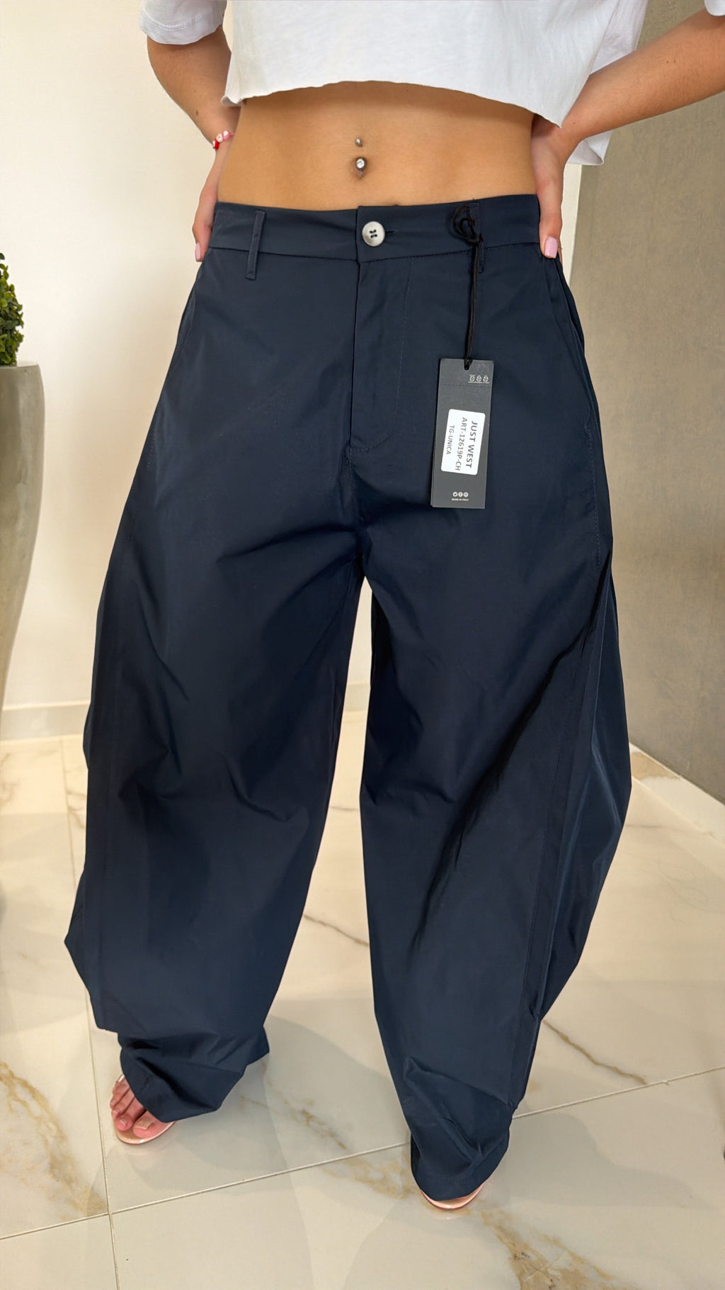 Pantalone balloon blu navy