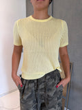 Maglia traforata filo con foulard