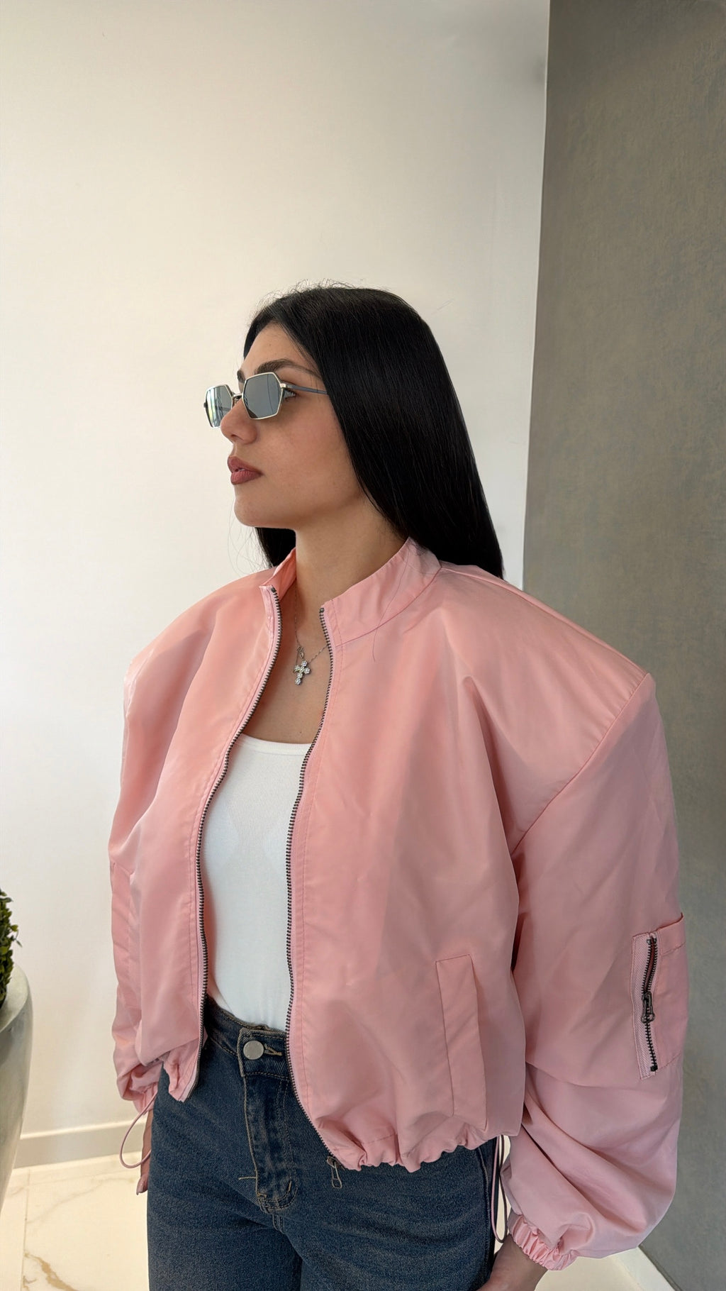 Bomber over pink