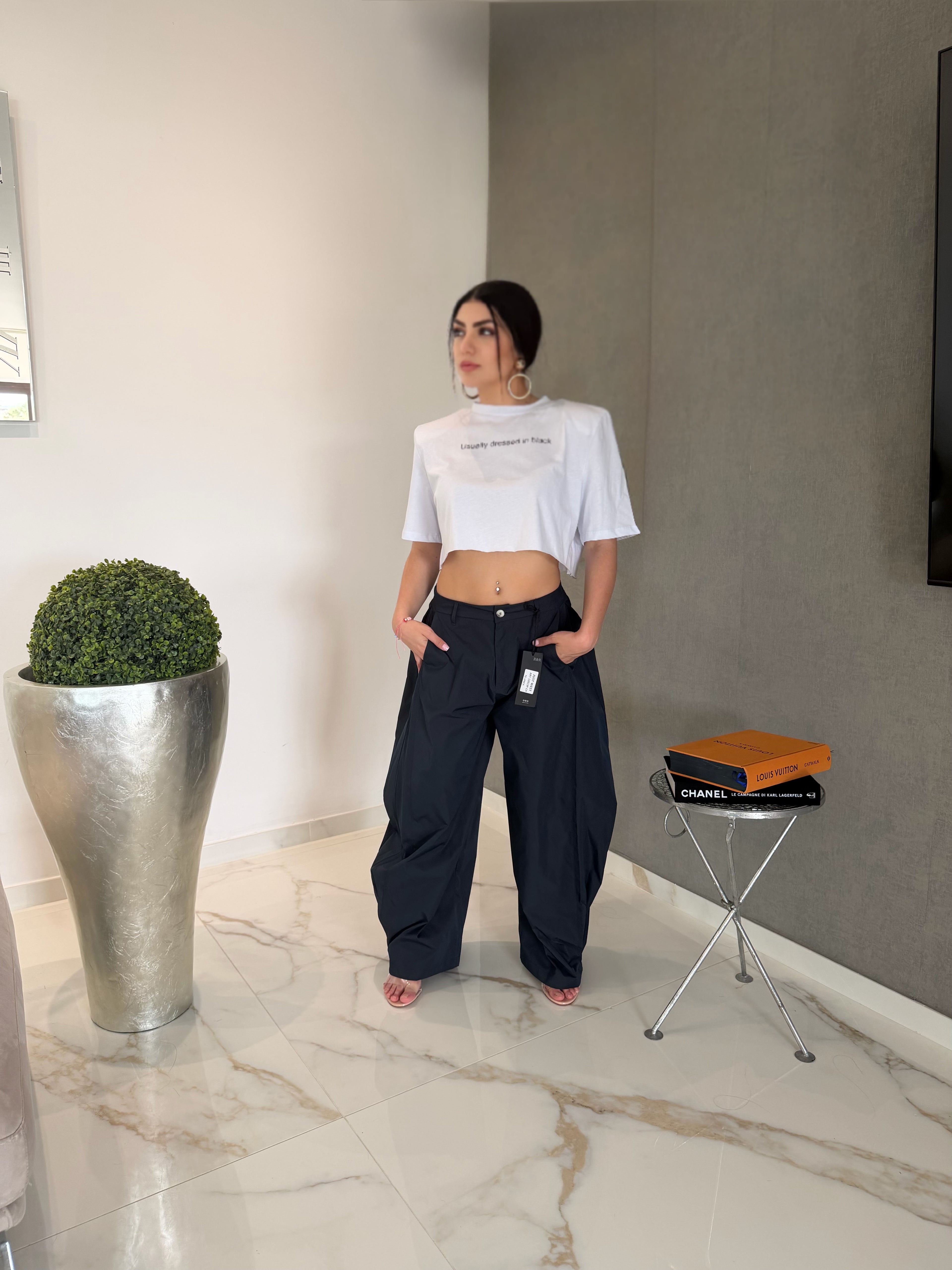 Pantalone balloon blu navy