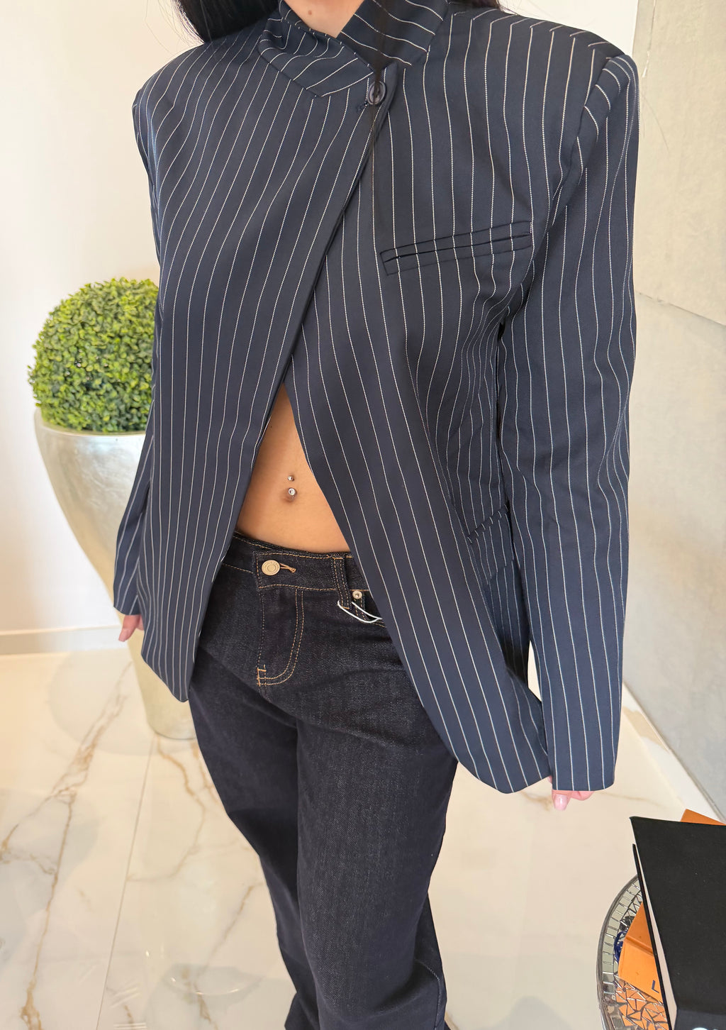 Giacca kimono blu