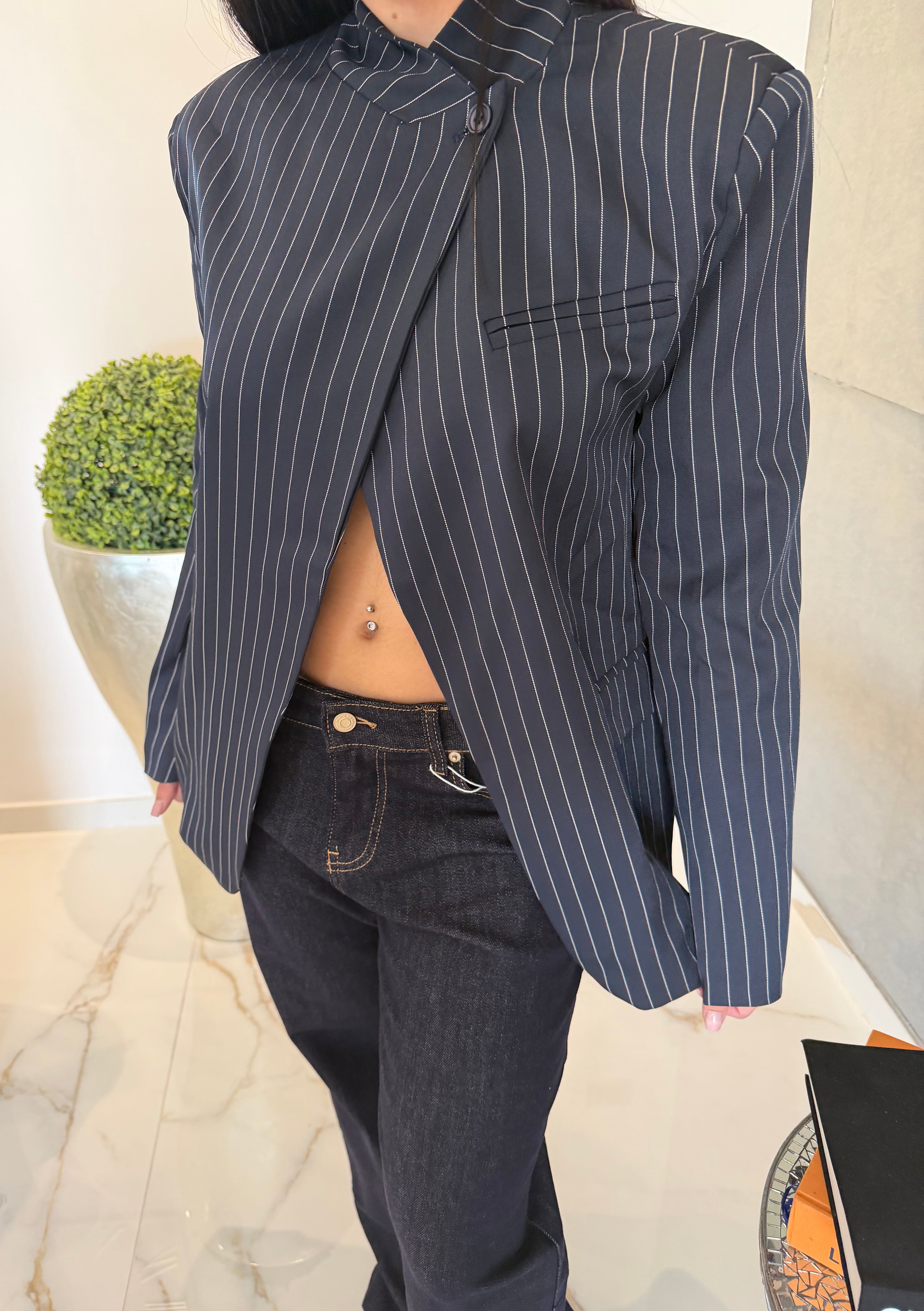 Giacca kimono blu