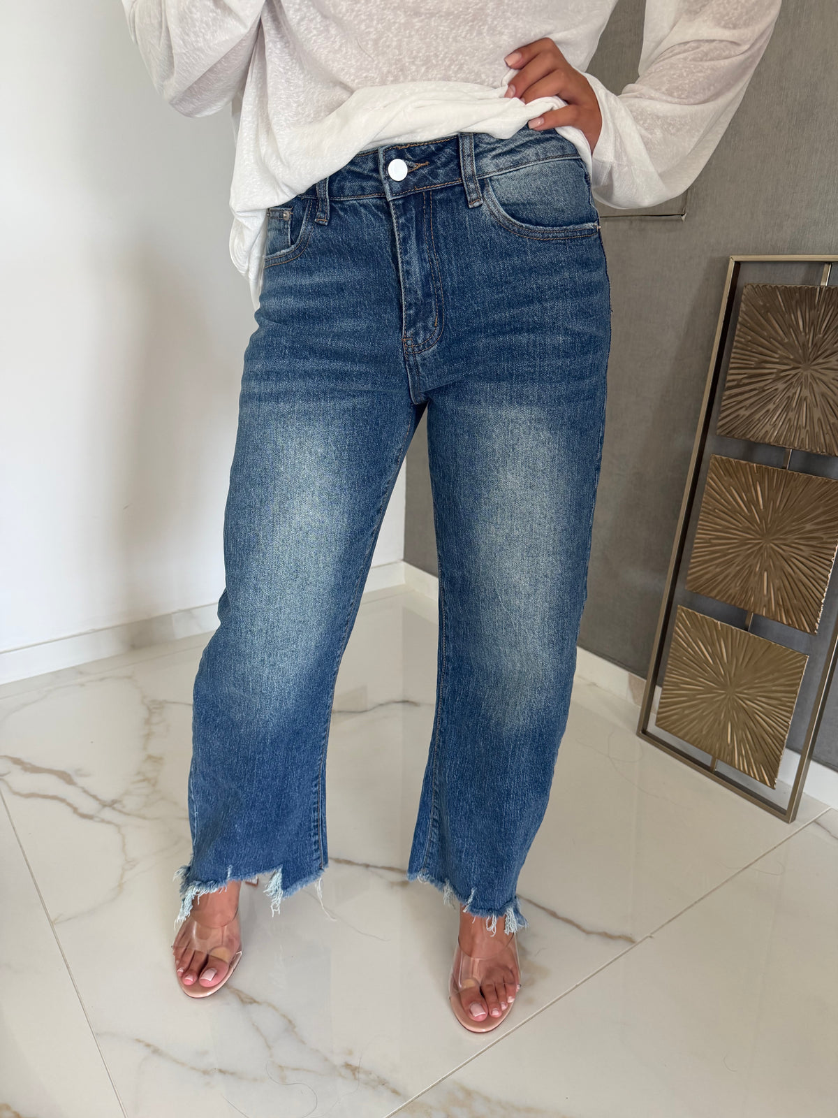 Jeans sfrangiato