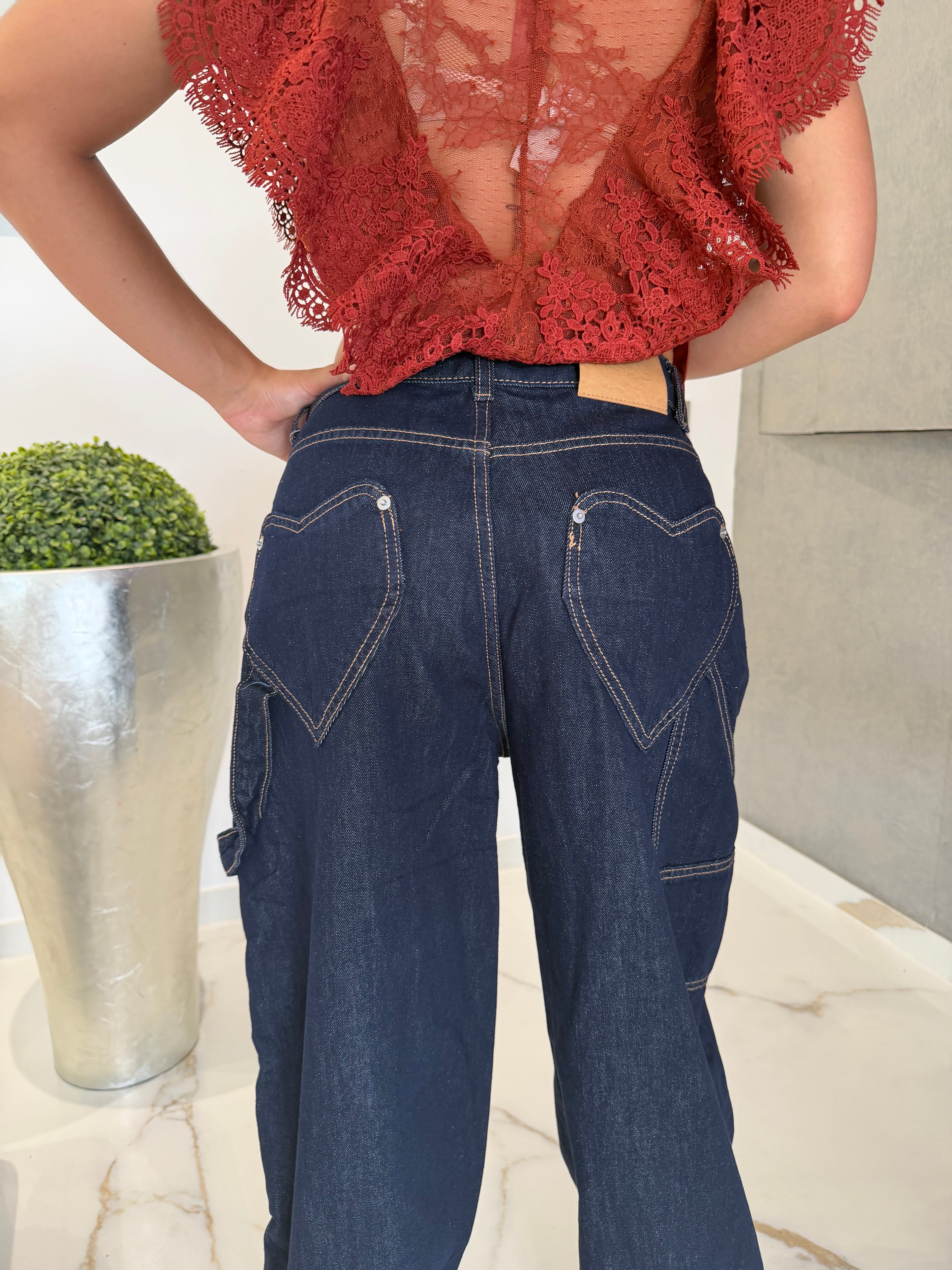 Jeans cuore lavaggio scuro