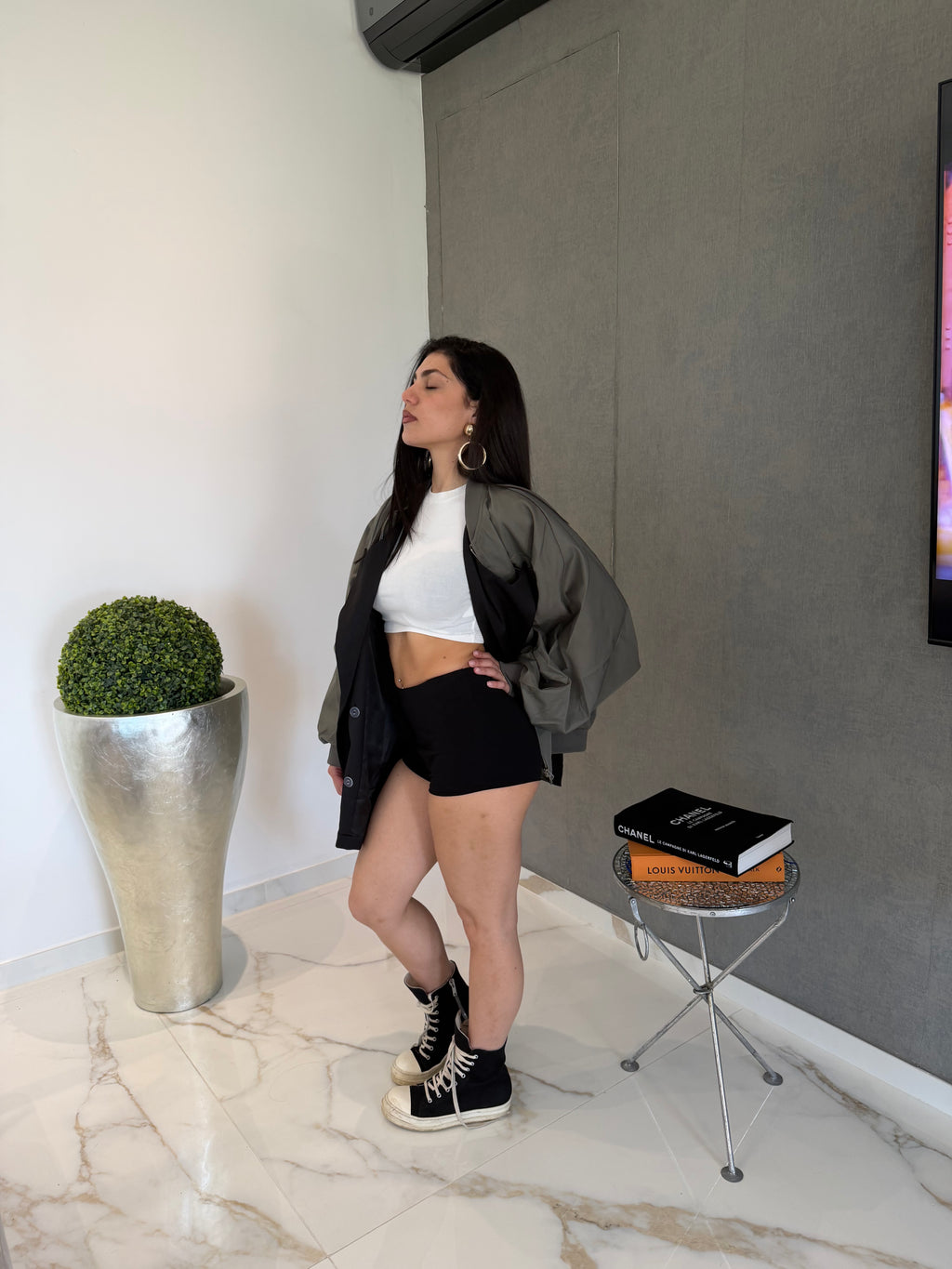 Bomber con inserti blazer