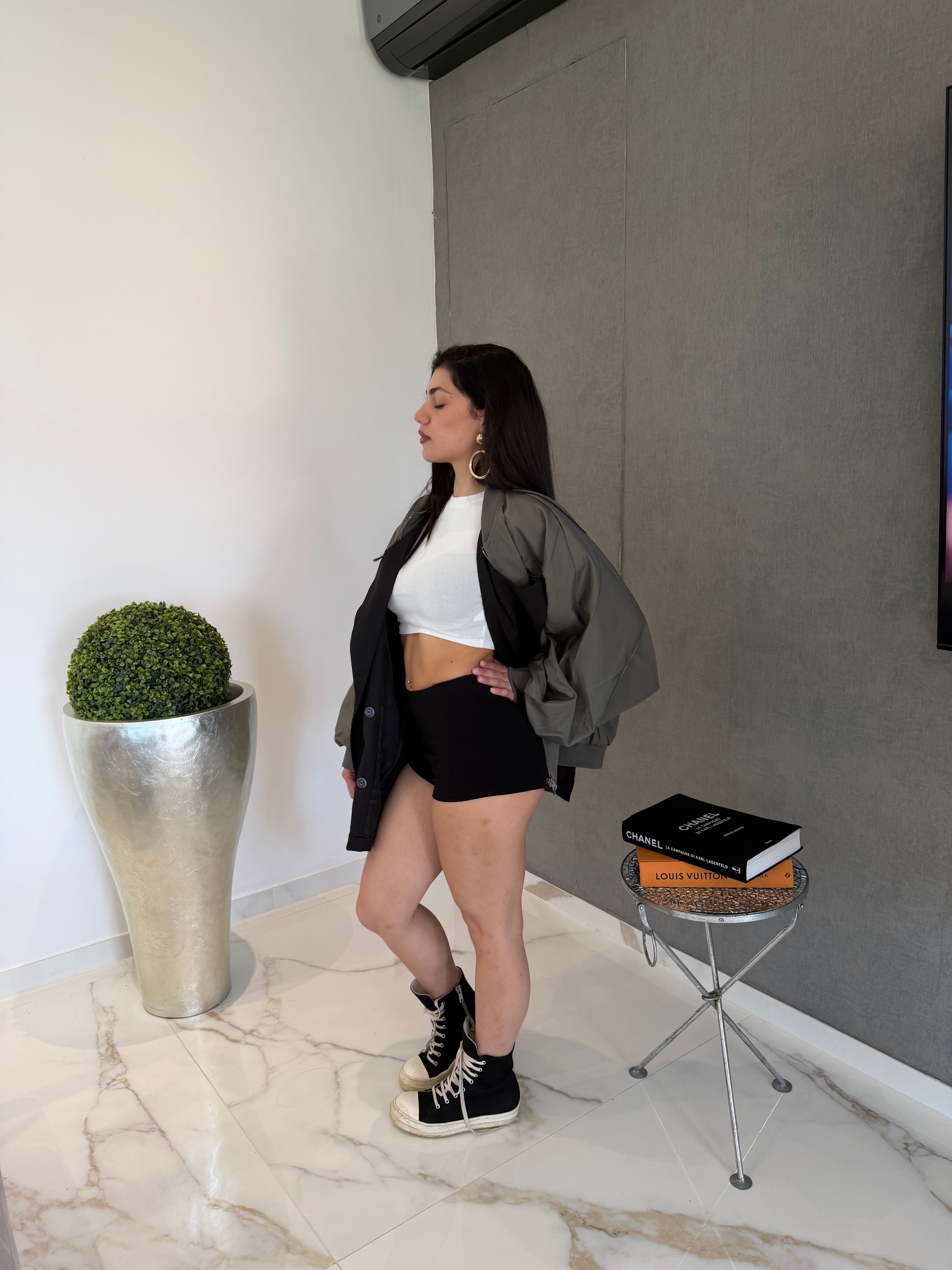 Bomber con inserti blazer