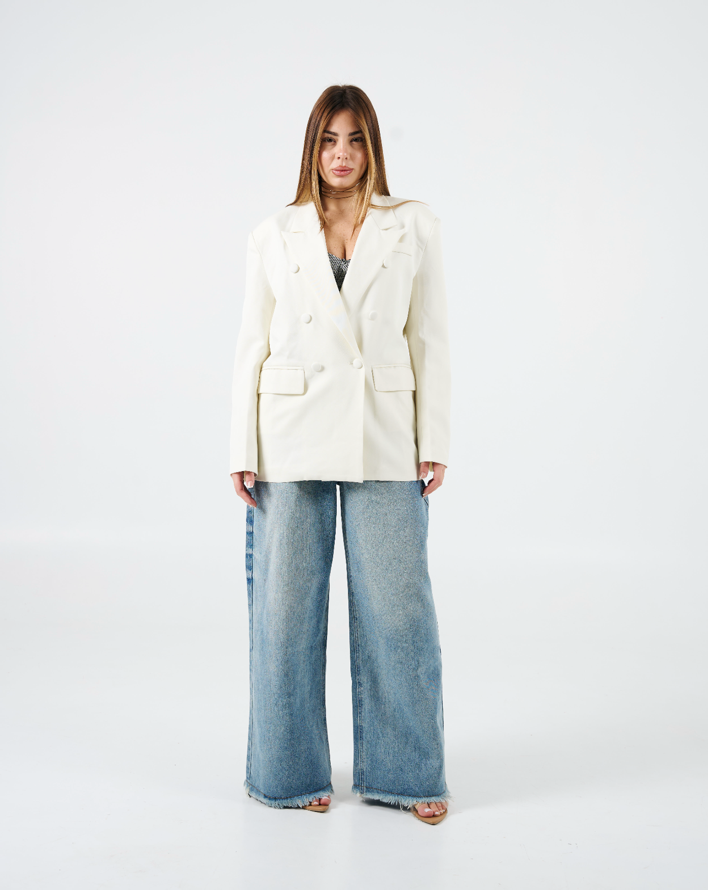 Blazer doppiopetto bianco