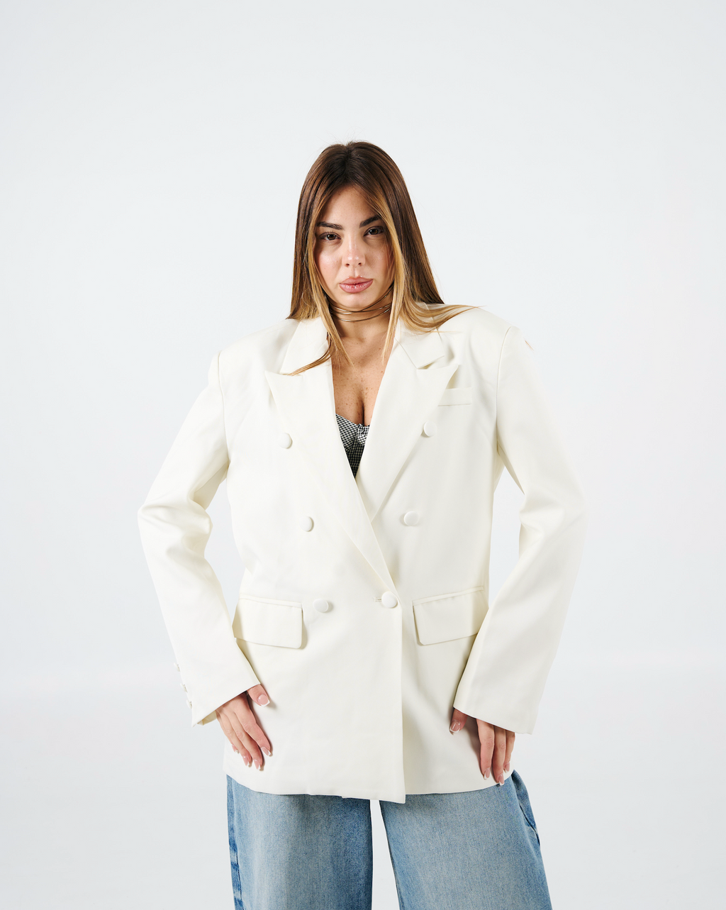 Blazer doppiopetto bianco