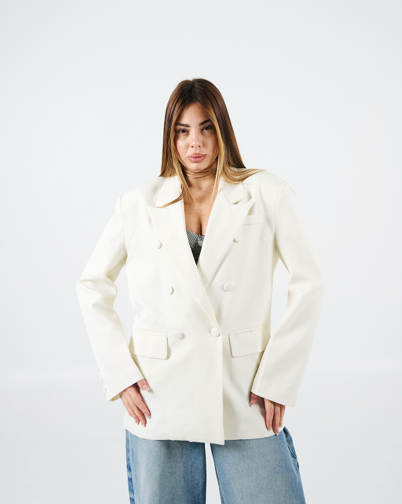 Blazer doppiopetto bianco
