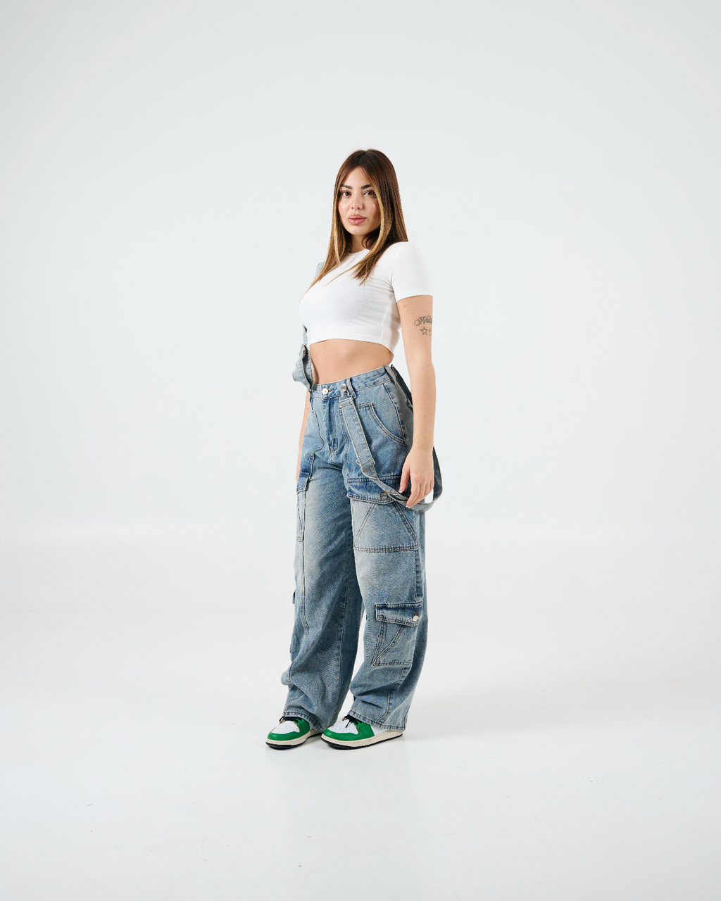 Jeans cargo lavaggio medio