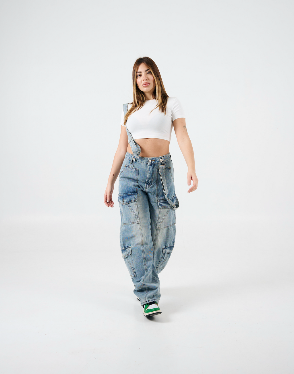 Jeans cargo lavaggio medio
