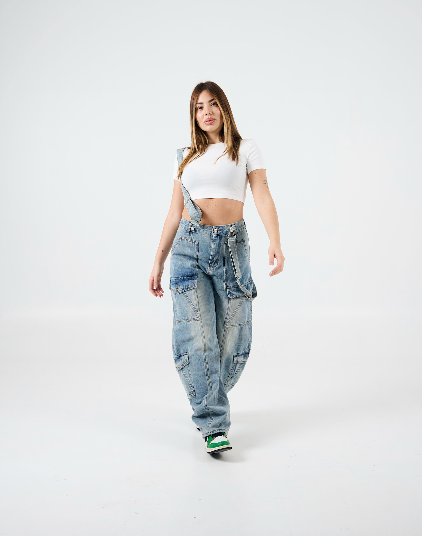 Jeans cargo lavaggio medio